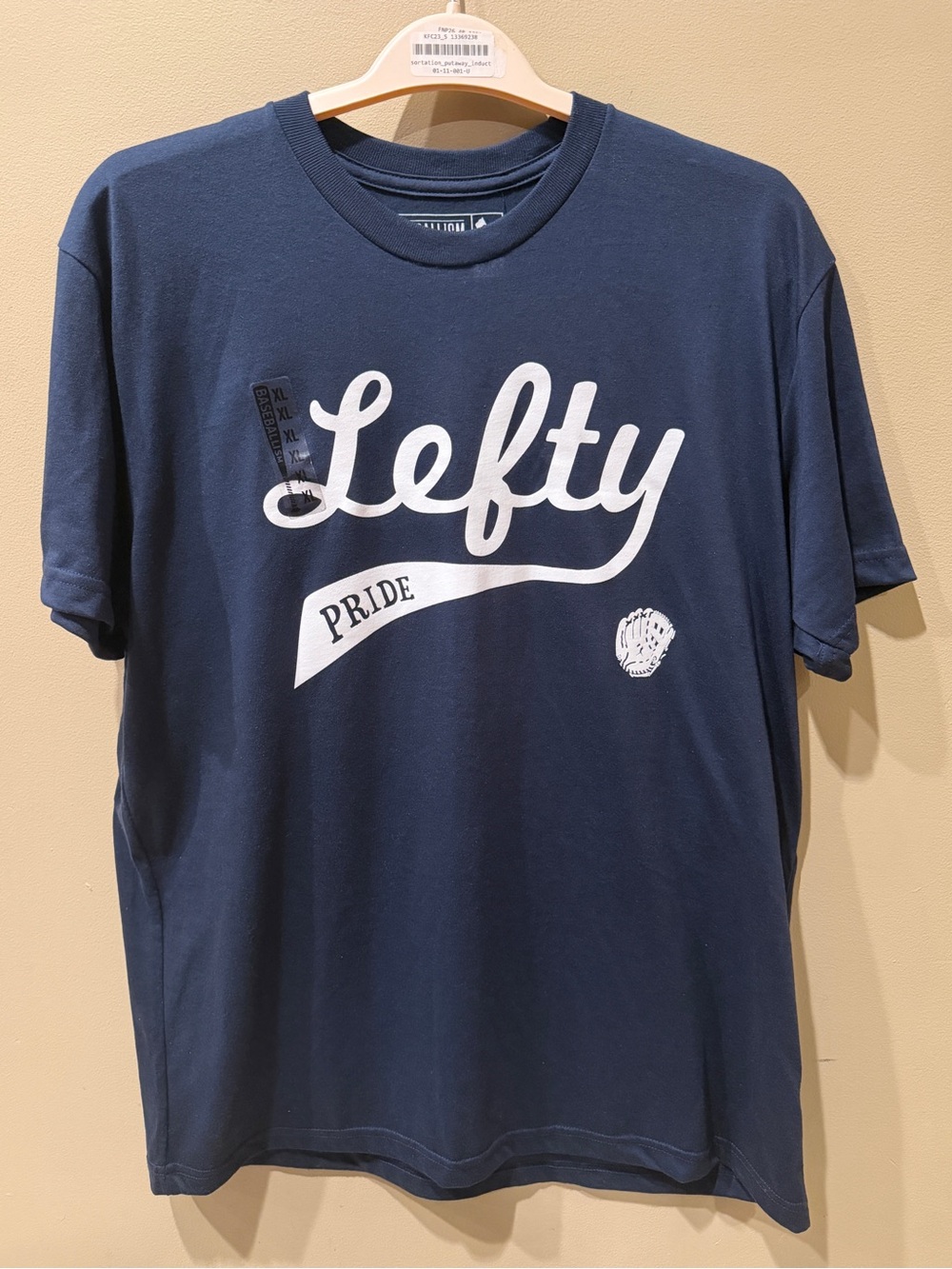 Baseballism Lefty Pride Men's Short-Sleeve Navy Graphic Tee Baseball Culture NWT